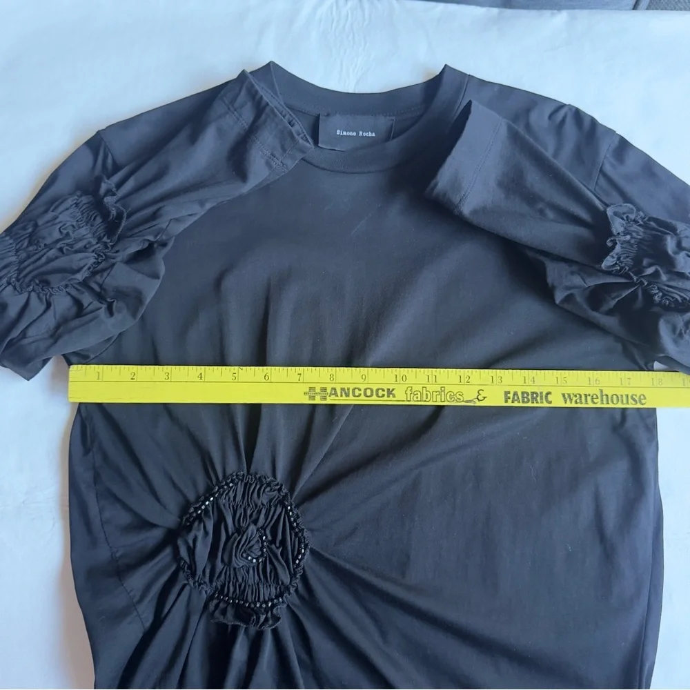 Simone Rocha Long Sleeve Ruched Flower Top - Picture 9 of 10